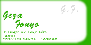 geza fonyo business card