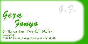 geza fonyo business card